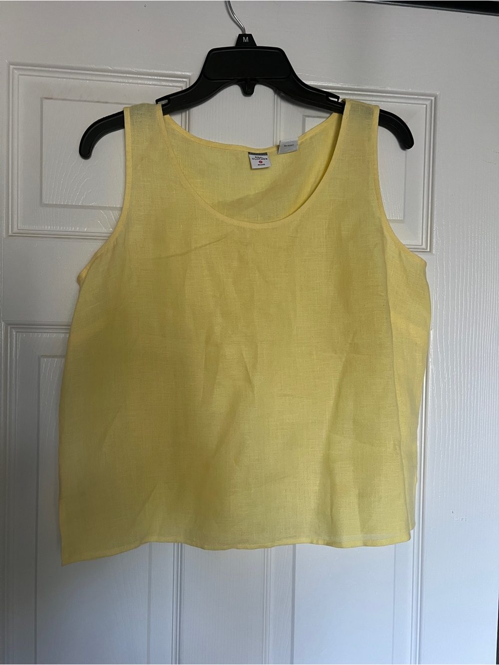 Butter Yellow 100% Linen Scoop Neck Tank Top 12P